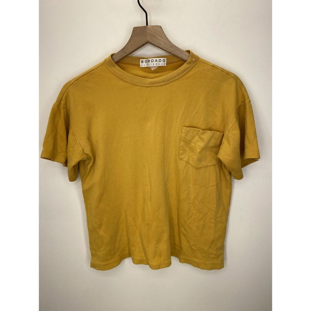 Bordado Crew Neck Short Sleeve Solid Tee Shirt